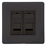 M Marcus Heritage Brass Vintage Range 2 Gang RJ45 Socket