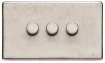 M Marcus Heritage Brass Vintage Range 3 Gang Trailing Edge LED Dimmer Switch