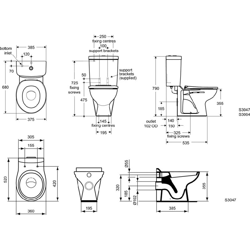 Armitage Shanks Contour 21 White Toilet Seat for 355mm High Pan