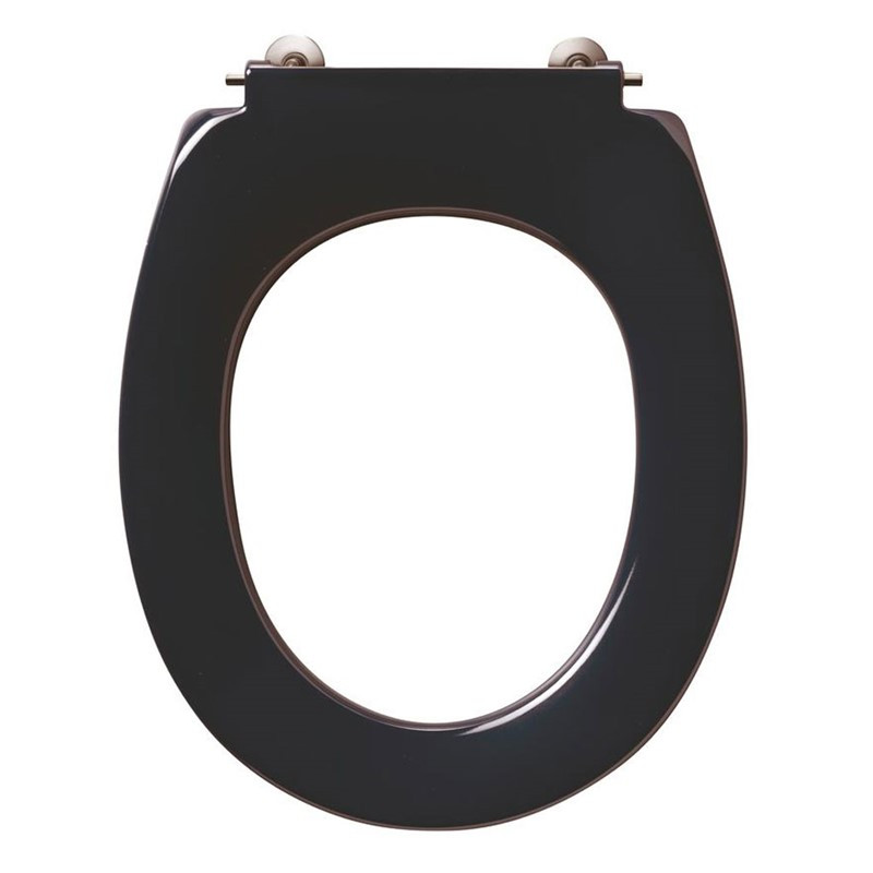 Armitage Shanks Contour 21 Black Standard Toilet Seat with Bottom Hinges