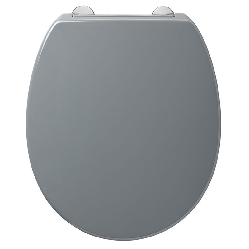 Armitage Shanks Contour 21 Grey Standard Toilet Seat With Top Fixing Hinges