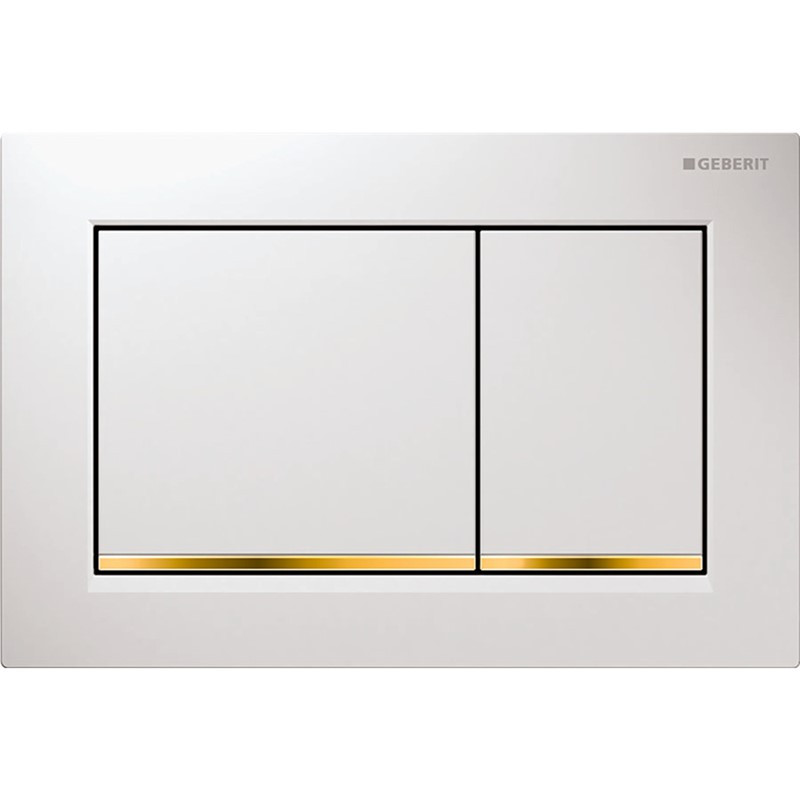 Geberit Omega30 Dual Flush Flushplate - White/Gold