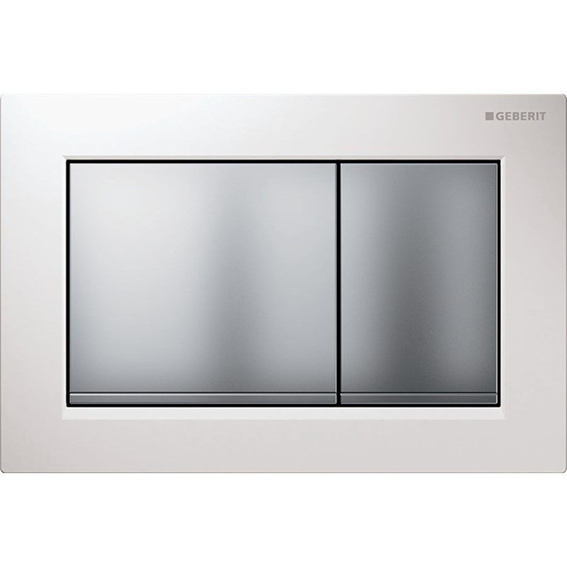 Geberit Omega30 Dual Flush Flushplate - White/Matt Chrome