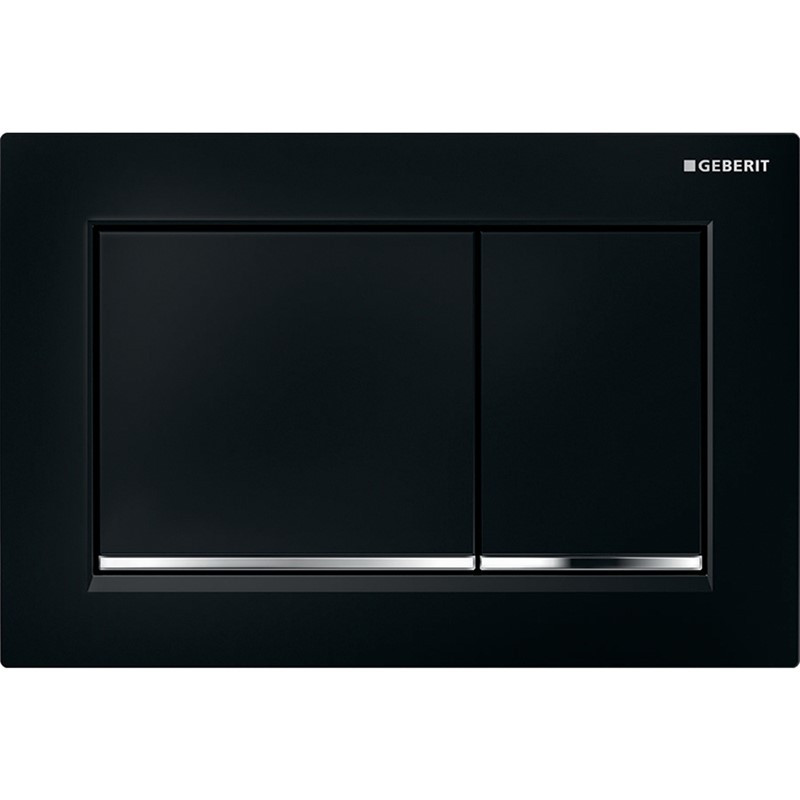 Geberit Omega30 Dual Flush Flushplate - Black/Polished Chrome