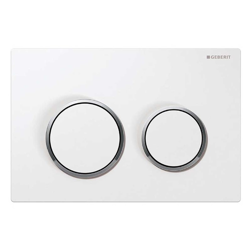 Geberit Omega20 Dual Flush Flushplate - White/Polished Chrome