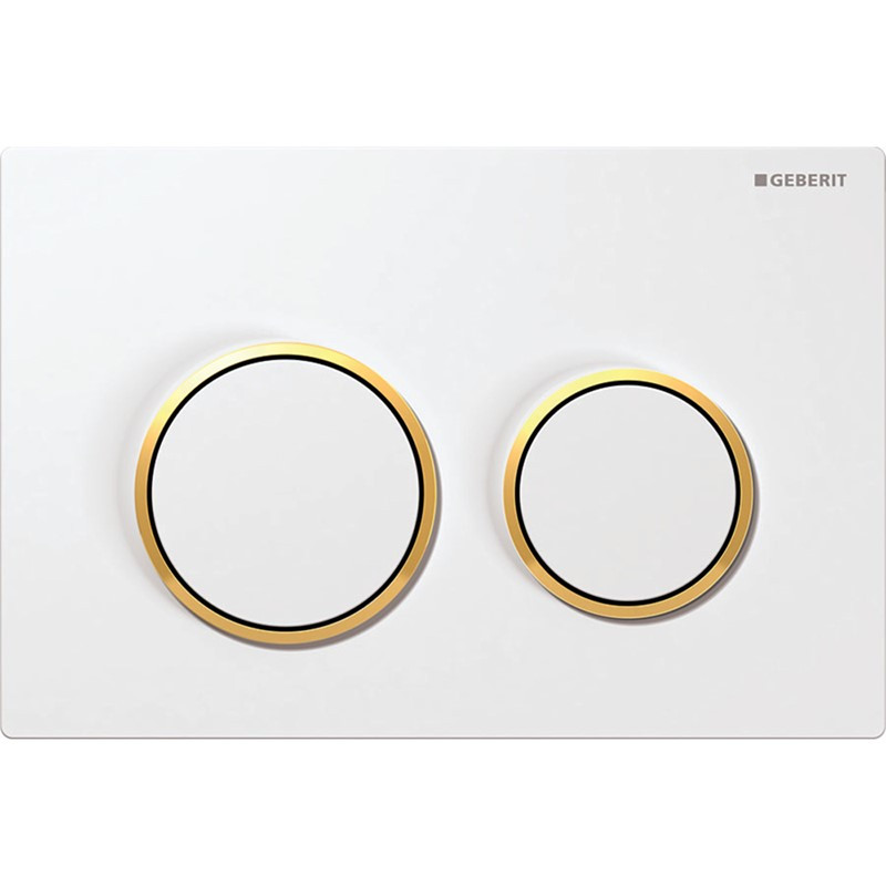 Geberit Omega20 Dual Flush Flushplate - White/Gold Plated