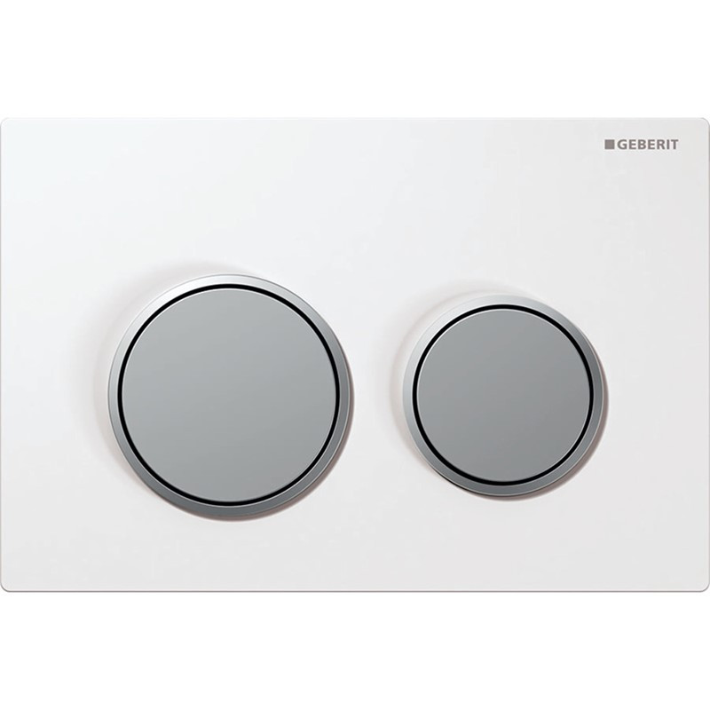 Geberit Omega20 Dual Flush Flushplate - White/Matt Chrome