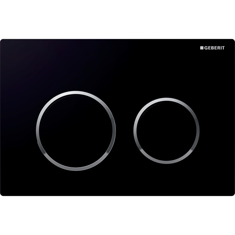 Geberit Omega20 Dual Flush Flushplate - Black/Polished Chrome