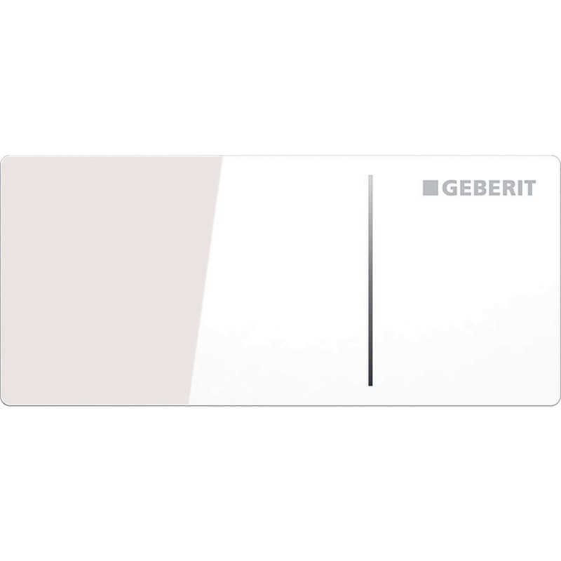 Geberit Omega70 Pneumatic Dual Flush Push Button - White Glass