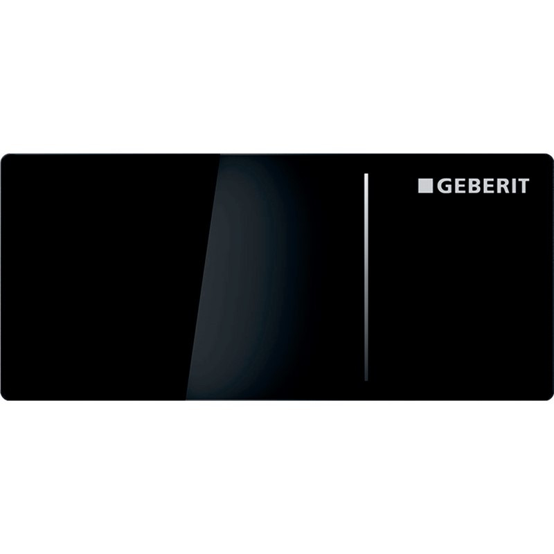 Geberit 115.090.SJ.1 Flushbutton Omega70 Dual Flush Plate - Black Glass