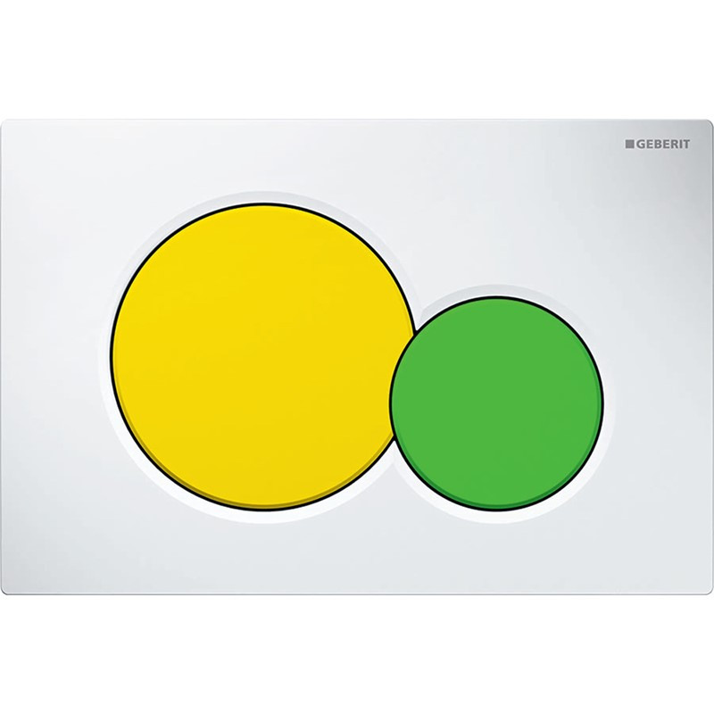 Geberit Sigma 01 Dual Flush Plate - White, Yellow & Green