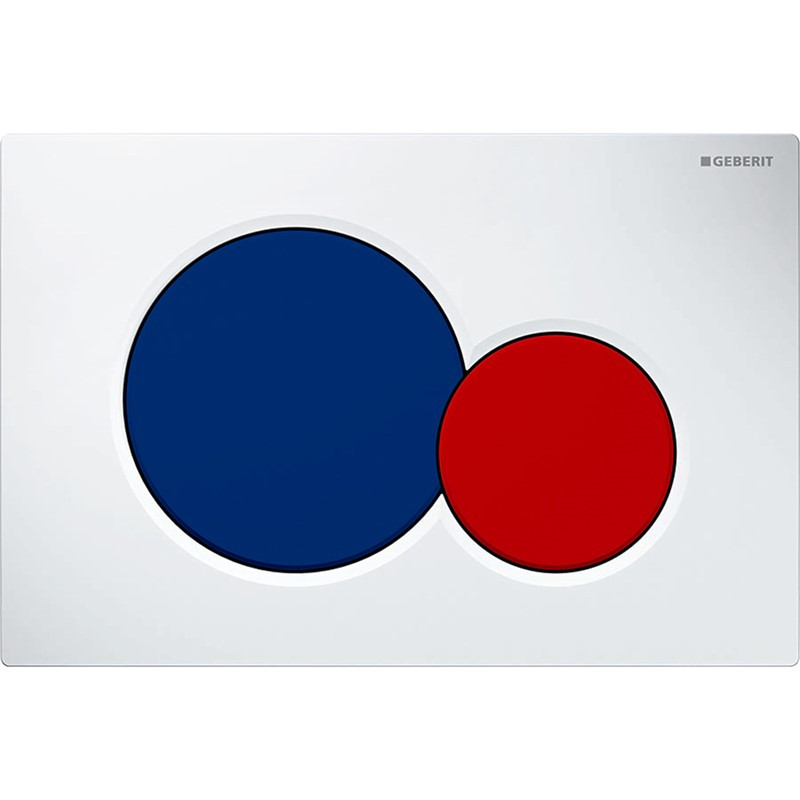 Geberit Sigma01 Dual Flush Plate - White, Red & Blue