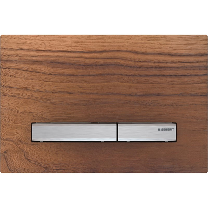 Geberit 115.788.JX.2 Sigma50 Dual Flush Plate - Black Walnut/Chrome Effect