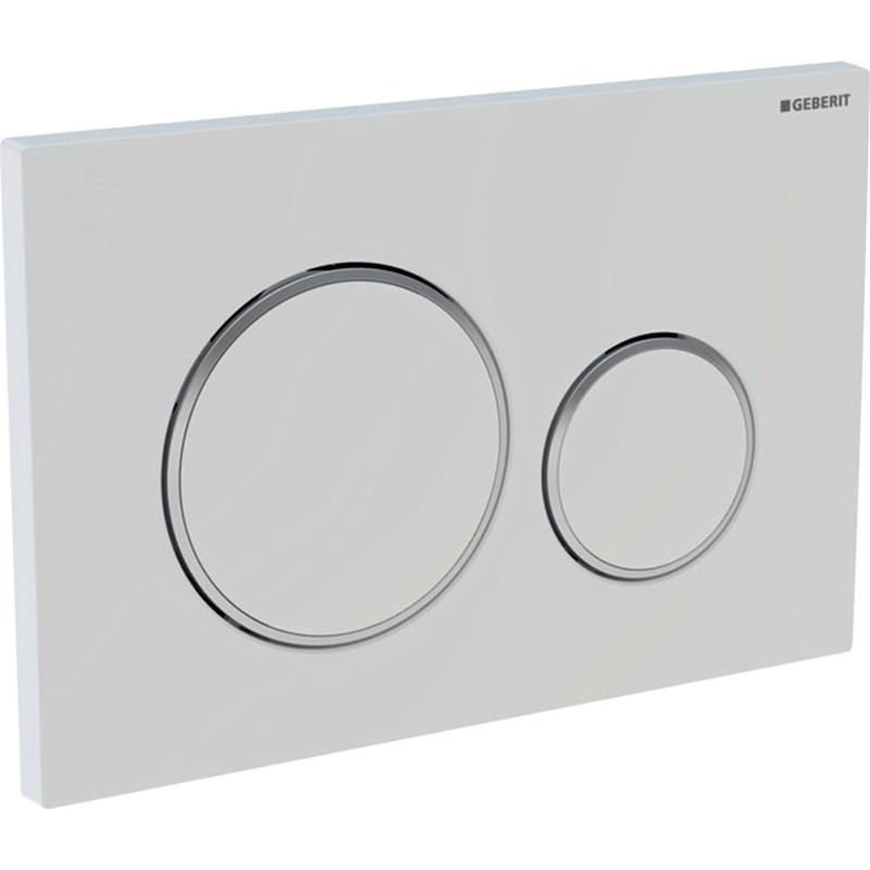 Geberit 115.882.01.1 Sigma20 Dual Flush Plate - White/Chrome