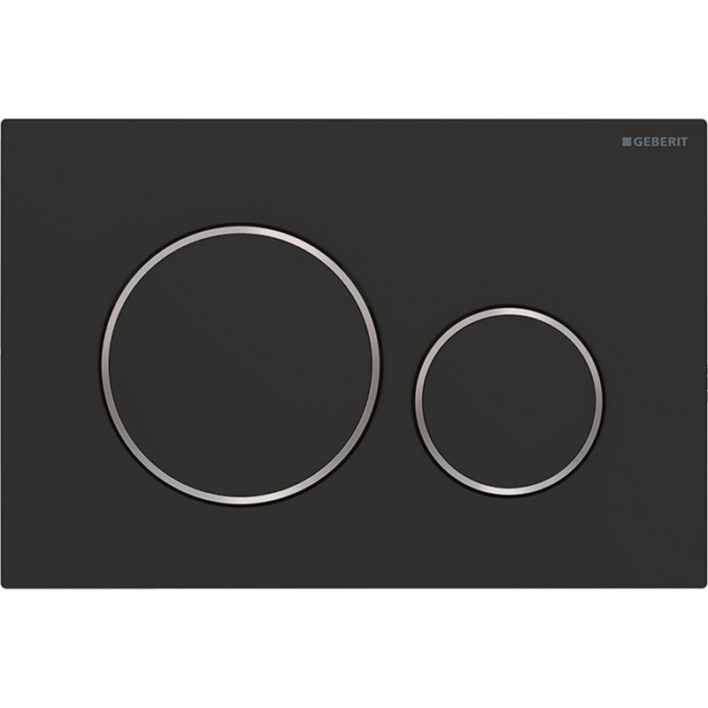 Geberit Sigma20 Dual Flush Plate - Matt Black/Polished Chrome