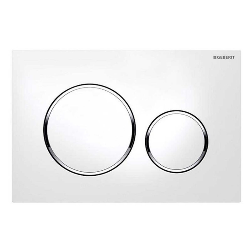 Geberit Sigma20 Dual Flush Plate - White/Polished Chrome