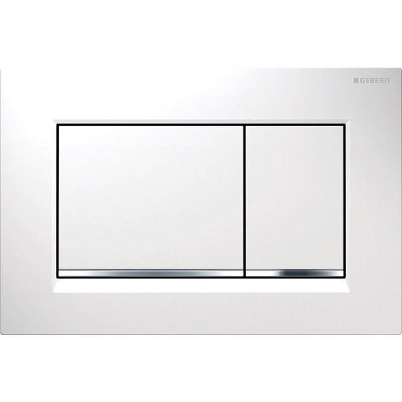 Geberit Sigma30 Dual Flush Plate - White/Chrome