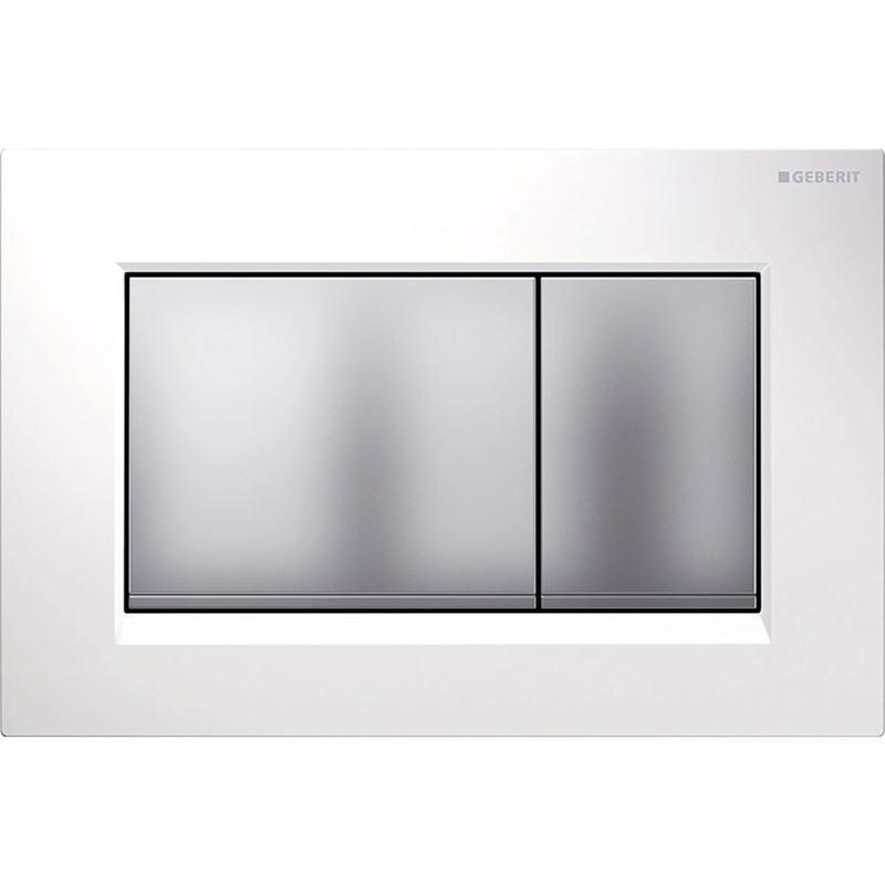 Geberit Sigma30 Dual Flush Plate - White/Matt Chrome