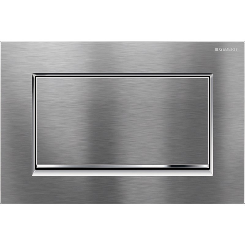 Geberit Sigma30 Single Flush Plate - Satin Chrome/ Polished Chrome