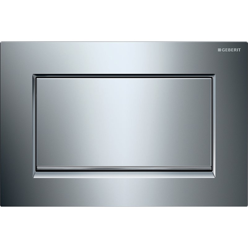 Geberit Sigma30 Single Flush Plate - Satin Chrome/ Polished Chrome