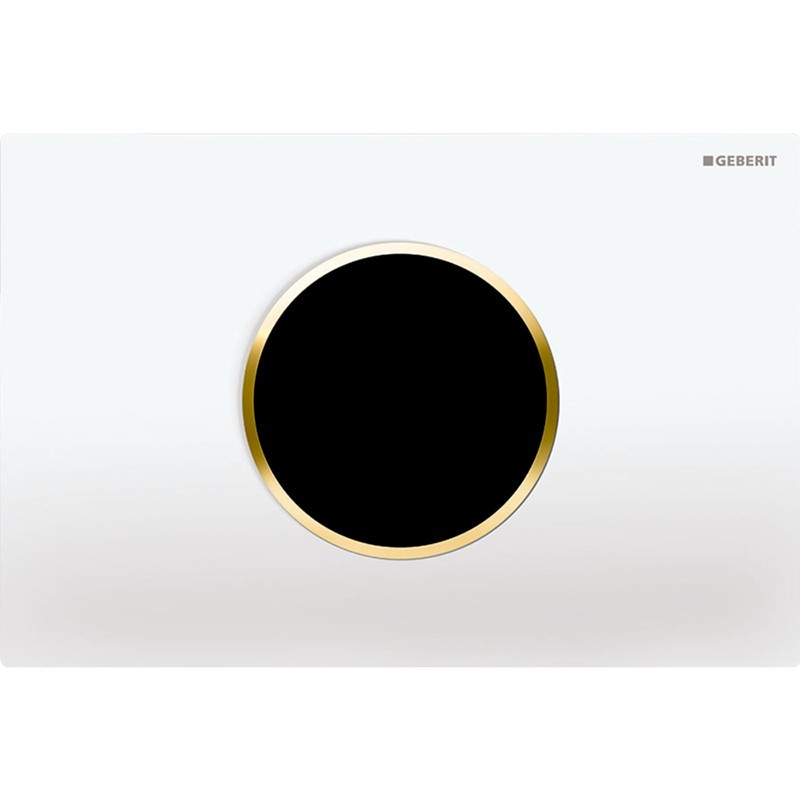 Geberit 115.907.KK.1 Sigma10 Dual Flush Plate - White/Gold