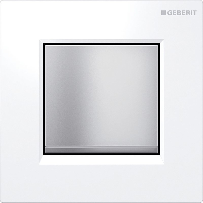 Geberit Sigma30 Urinal Flush - White/Matt Chrome