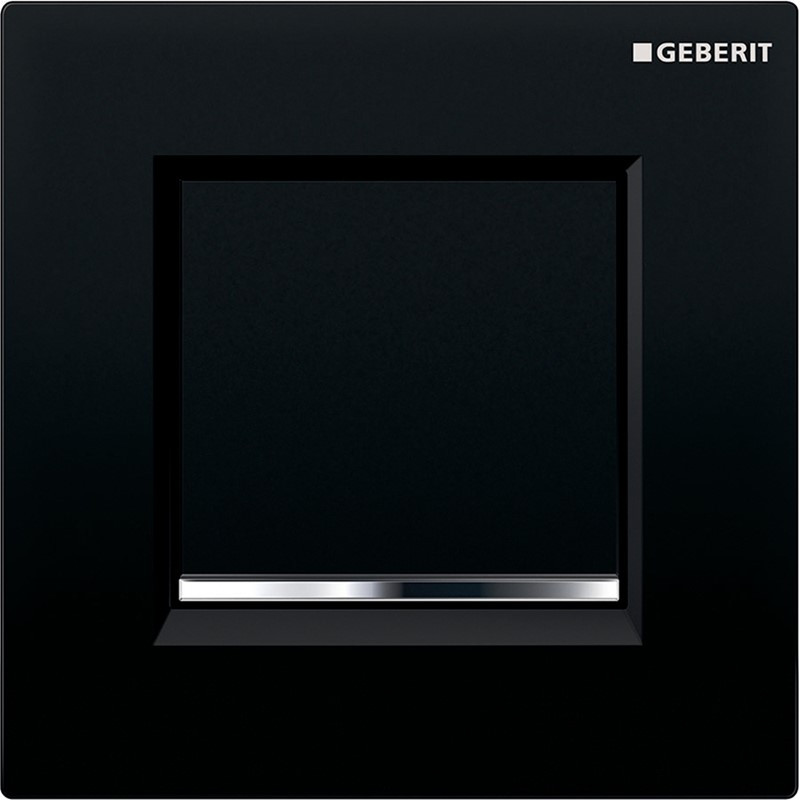 Geberit Sigma30 Urinal Flush - Black/Polished Chrome