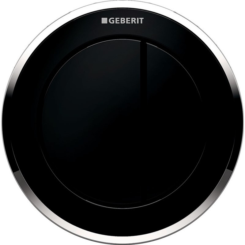 Geberit Pneumatic Dual Flush Button - Gloss Black/Chrome