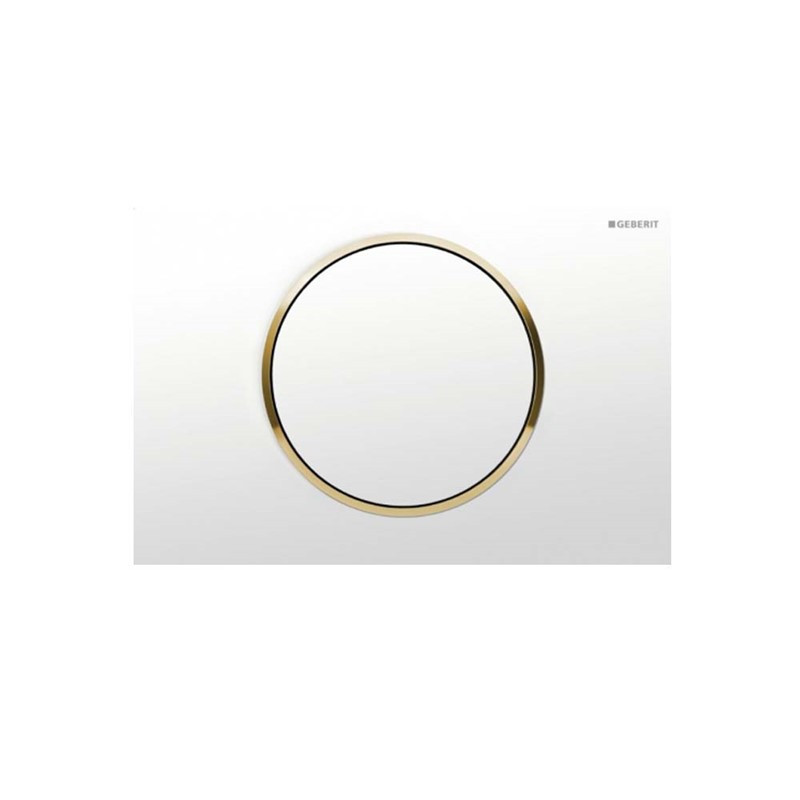 Geberit Sigma10 Single Flush Plate - White/Gold