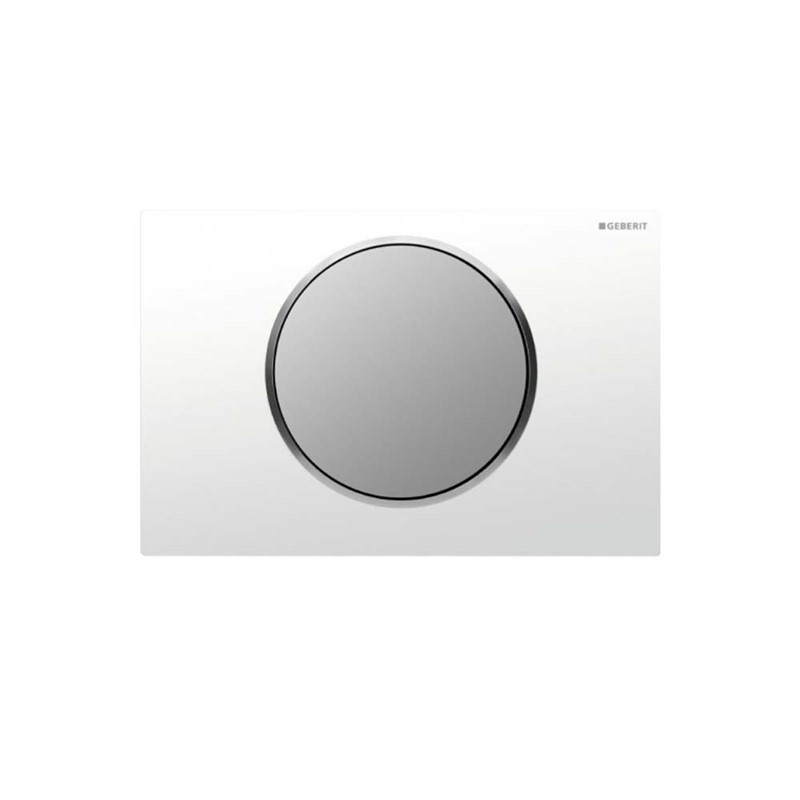 Geberit Sigma10 Single Flush Plate - White/Matt Chrome