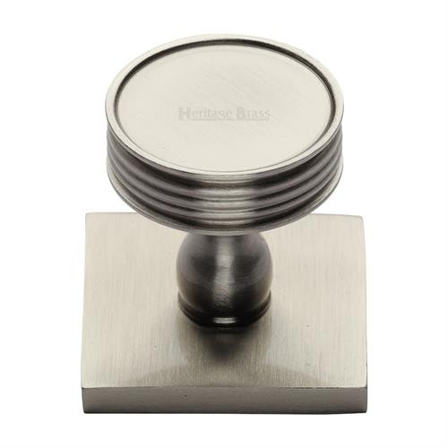 M Marcus Heritage Brass Venetian Design Cabinet Knob with Square Backplate 32mm