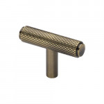 M Marcus Heritage Brass Knurled T-Bar Design Cabinet Knob 45mm