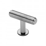 M Marcus Heritage Brass Knurled T-Bar Design Cabinet Knob with Rose 45mm