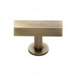 M Marcus Heritage Brass Symmetrical Square Design Cabinet Knob 44mm