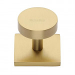 M Marcus Heritage Brass Disc Design Cabinet Knob with Square Backplate 32mm