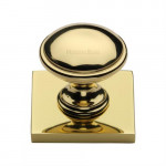 M Marcus Heritage Brass Domed Design Cabinet Knob with Square Backplate 32mm