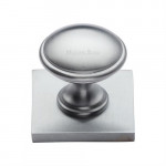 M Marcus Heritage Brass Domed Design Cabinet Knob with Square Backplate 32mm