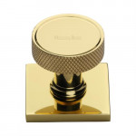 M Marcus Heritage Brass Florence Knurled Design Cabinet Knob with Square Backplate 32mm