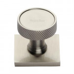 M Marcus Heritage Brass Florence Knurled Design Cabinet Knob with Square Backplate 32mm