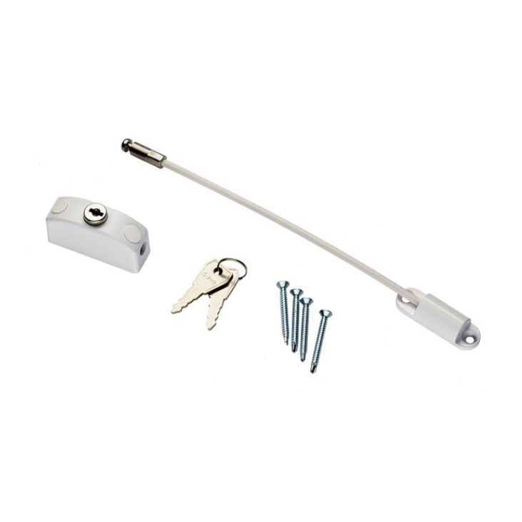 Carlisle Brass White Window Restrictor with Key