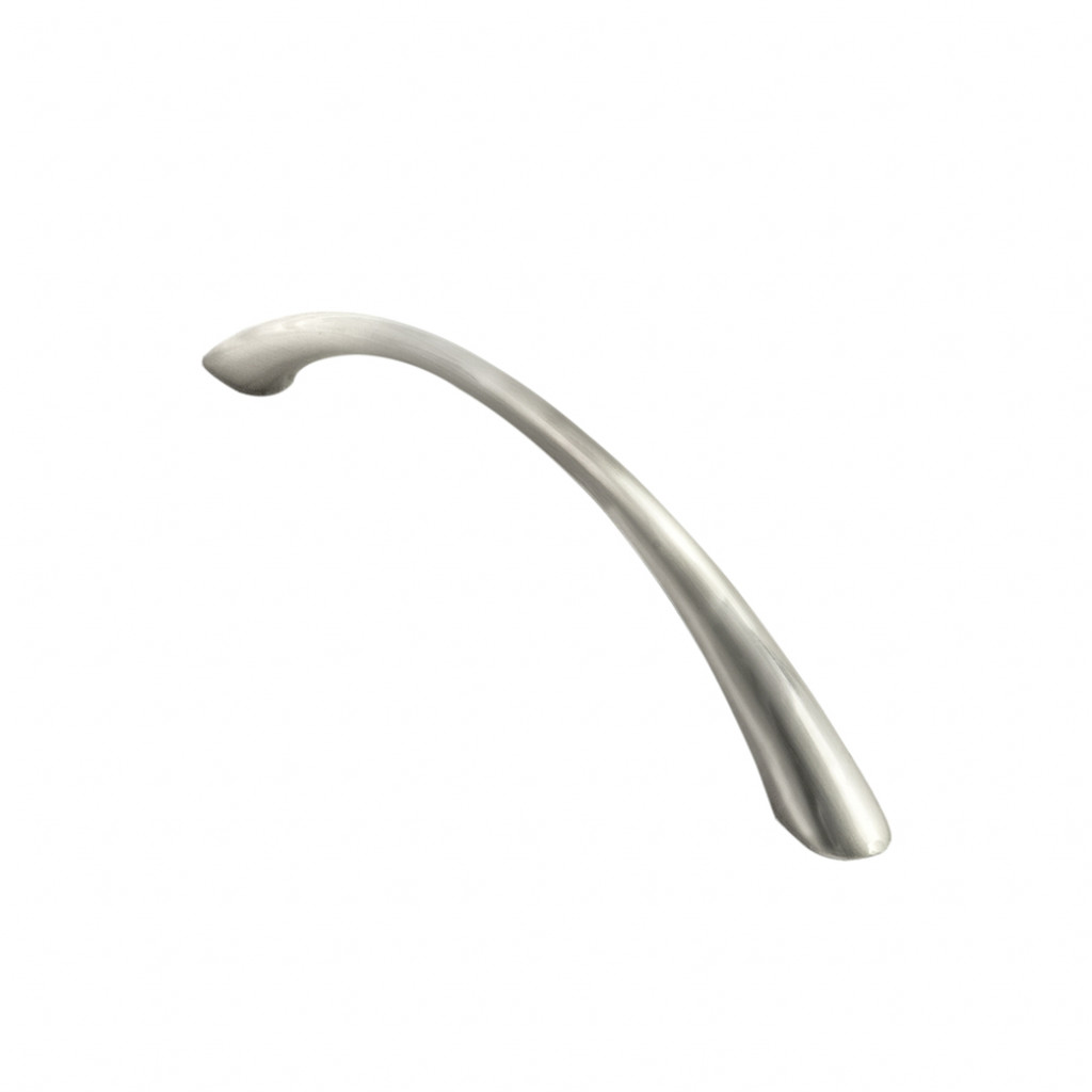 Carlisle Brass Satin Nickel Plate Waisted Bow Cabinet Handle 142mm and 288mm overall lengths available