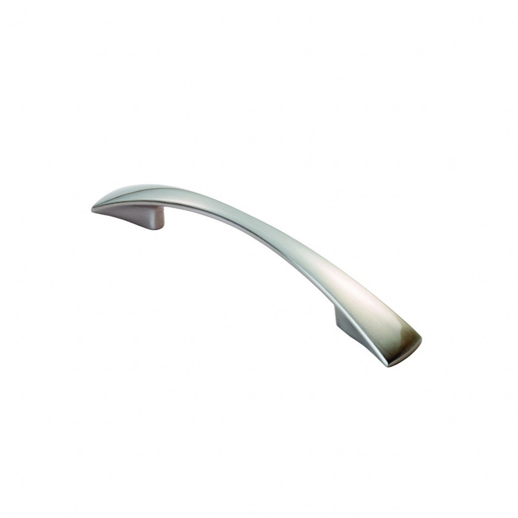 Carlisle Brass Waisted Flat Bow Cabinet Handle 96mm Centre to Centre - Satin Nickel Plate