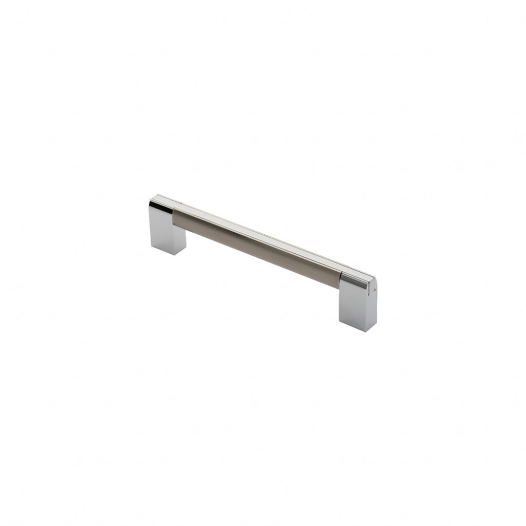 Carlisle Brass Salano Cabinet Handle 160mm Centre to Centre - Satin Nickel Plate / Polished Chrome Plate