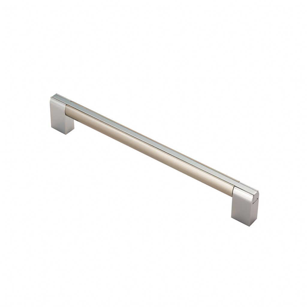 Carlisle Brass Salano Cabinet Handle 320mm Centre to Centre - Satin Nickel Plate / Polished Chrome Plate