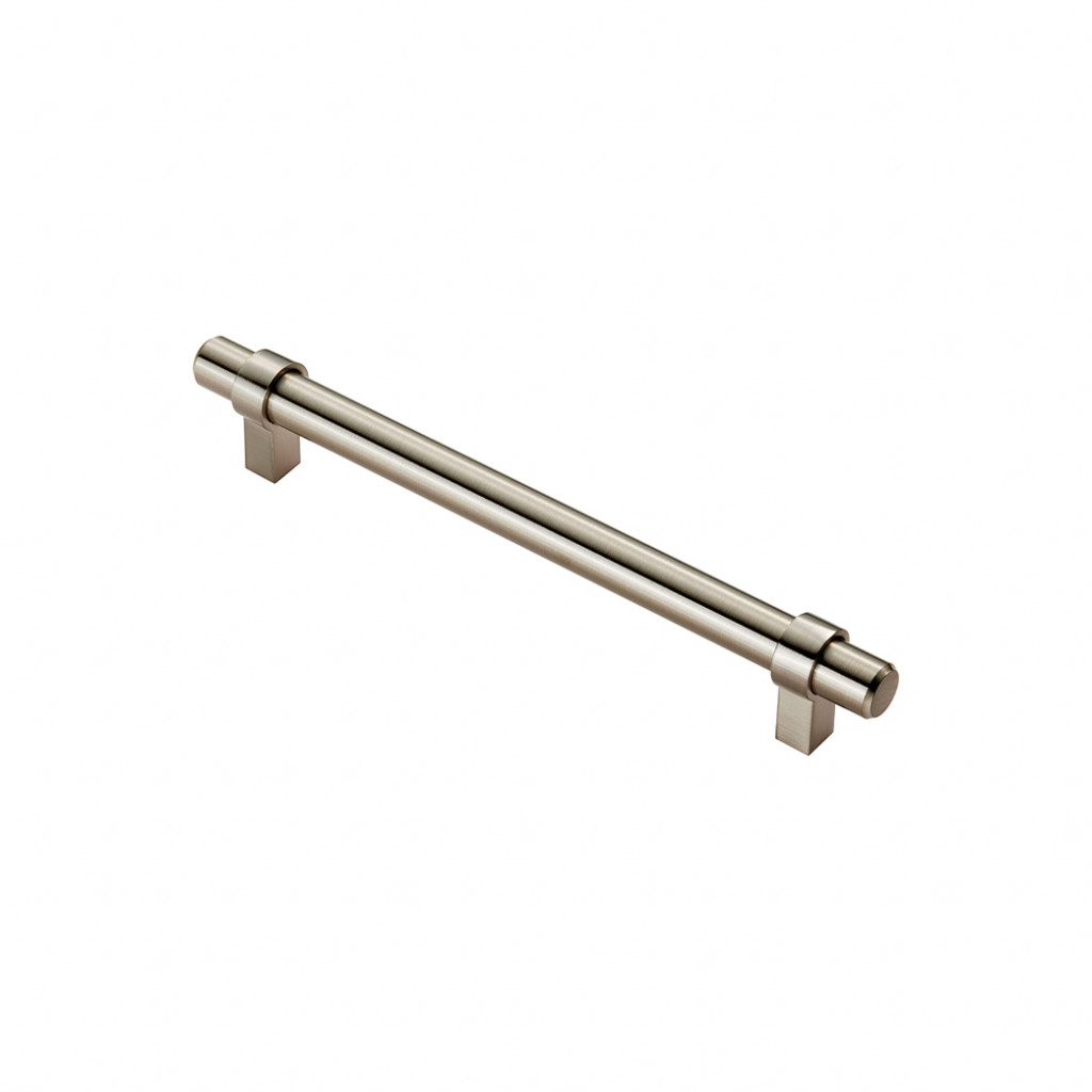 Carlisle Brass Rail Cabinet Handle Satin Nickel Plate - 200mm & 360mm overall lengths available