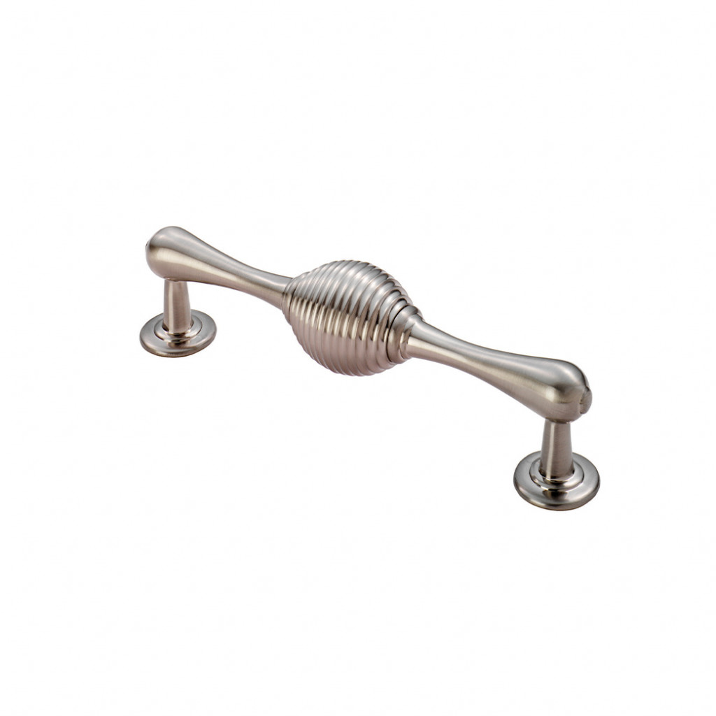 Carlisle Brass Reeded Cabinet Handle 128mm Centre to Centre - Satin Nickel Plate