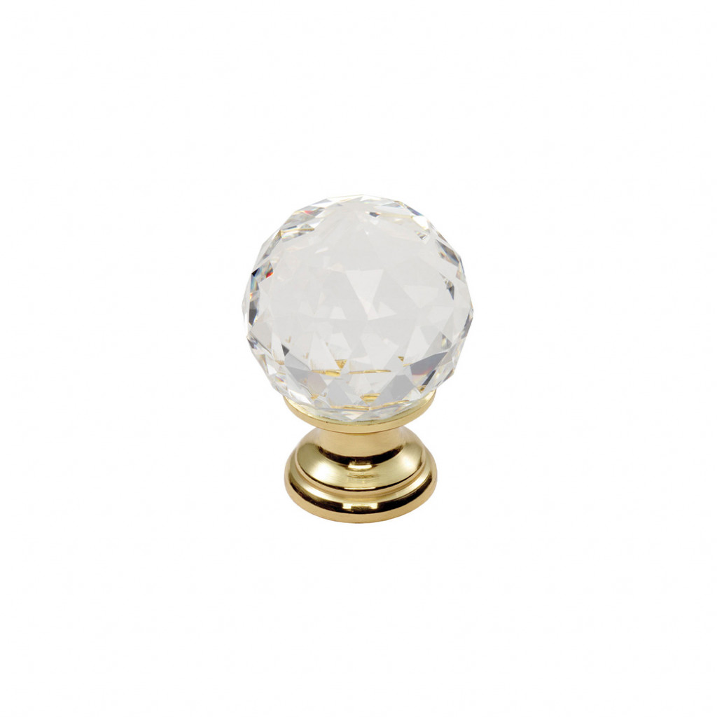 Carlisle Brass Clear Faceted Cupboard Knob 25mm Ø