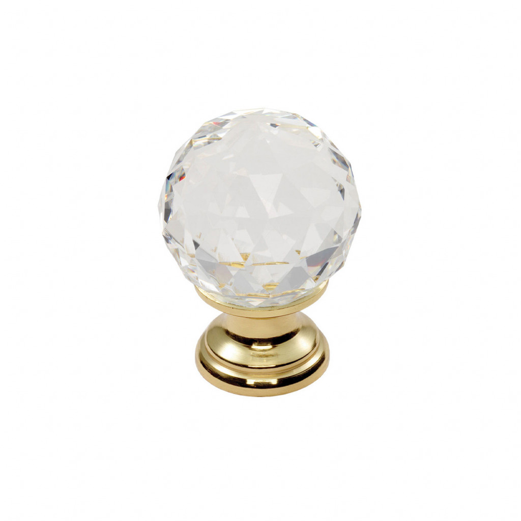 Carlisle Brass Clear Faceted Cupboard Knob 35mm Ø