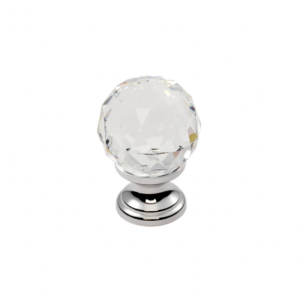 Carlisle Brass Clear Faceted Cupboard Knob 30mm Ø