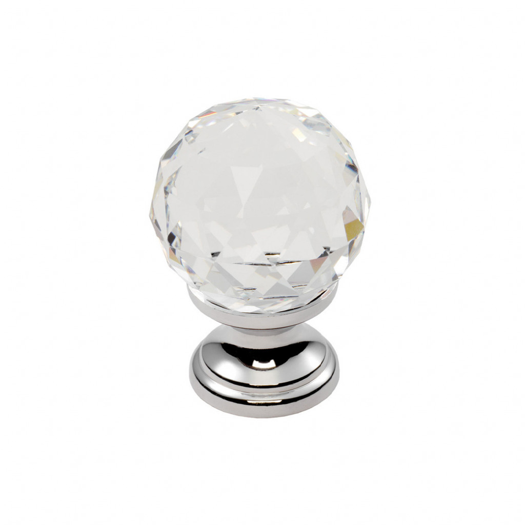 Carlisle Brass Clear Faceted Cupboard Knob 40mm Ø